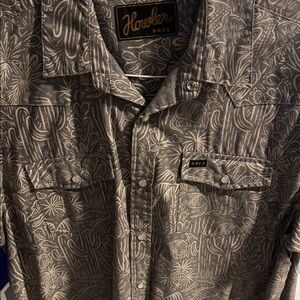 Howler Brothers Gray Printed Snap-Front Button Down Shirt